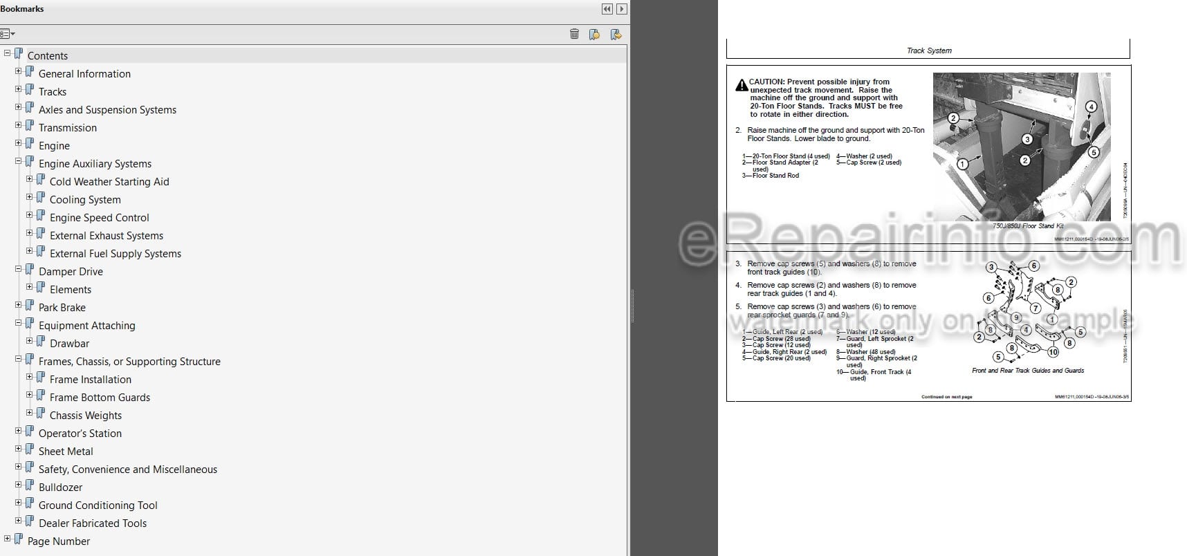 Photo 6 - John Deere 850J II Repair Technical Manual Crawler Dozer TM14231X19