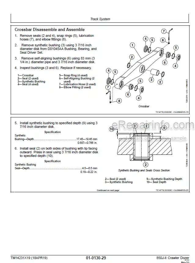Photo 4 - John Deere 850J II Repair Technical Manual Crawler Dozer TM14231X19