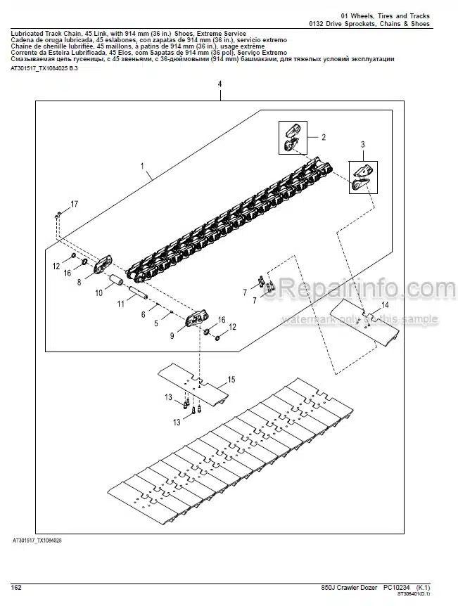 Photo 6 - John Deere 850J Parts Catalog Crawler Dozer PC10234