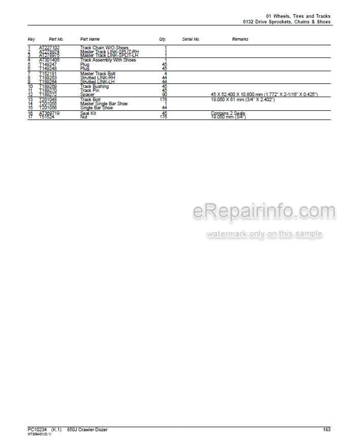 Photo 5 - John Deere 850J Parts Catalog Crawler Dozer PC10234