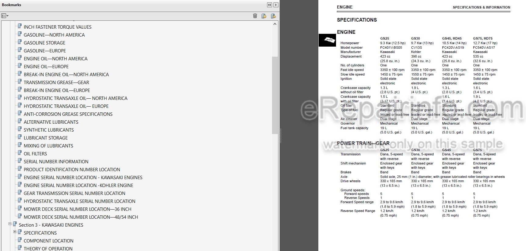 Photo 4 - John Deere GS25 GS30 GS45 GS75 HD45 HD75 Walk Behind Mowers Technical Manual TM1598
