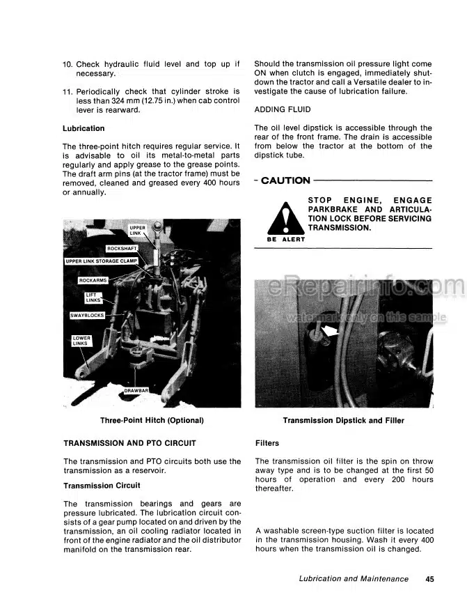 Photo 8 - Versatile 935 950 Operators Manual Tractor