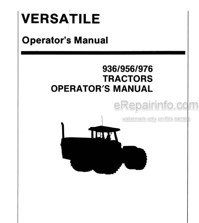 Photo 4 - Versatile 936 956 976 Operators Manual Tractor