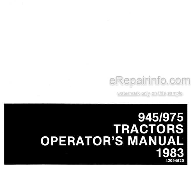 Photo 4 - Versatile 945 975 Operators Manual Tractor 42094520