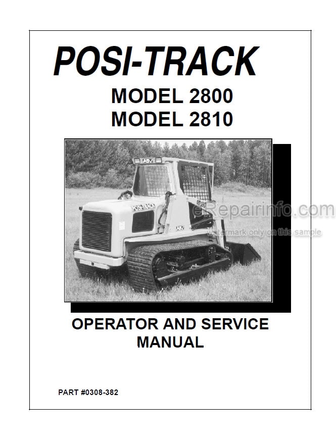 Photo 5 - ASV 2800 2810 Posi Track Operators Service Parts Manual Loader 0308-382