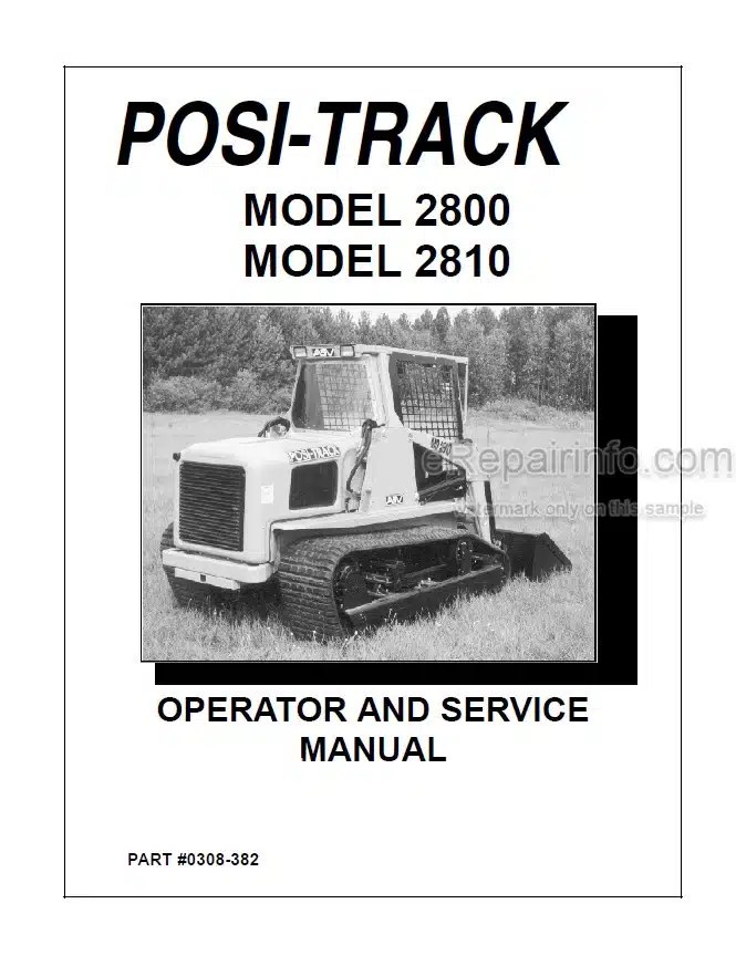 Photo 5 - ASV 2800 2810 Posi Track Operators Service Parts Manual Loader 0308-382