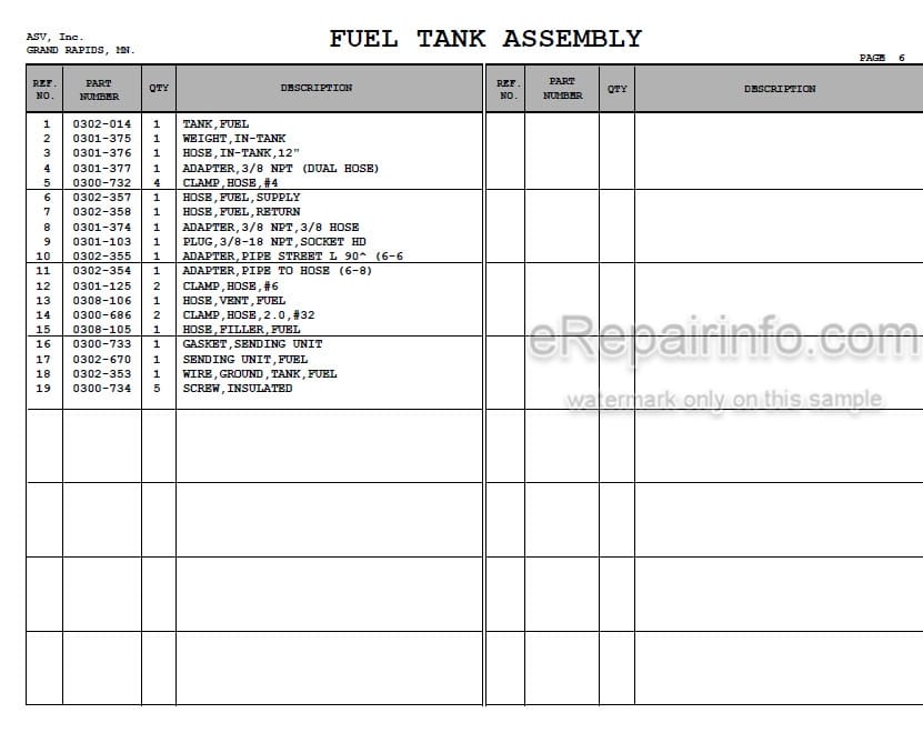 Photo 7 - ASV 2800 2810 Posi Track Operators Service Parts Manual Loader 0308-382