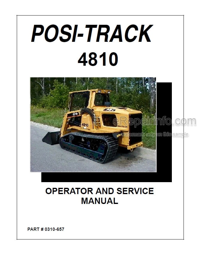 Photo 5 - ASV 4810 Posi Track Operator Service Parts Manual Loader 0310-657