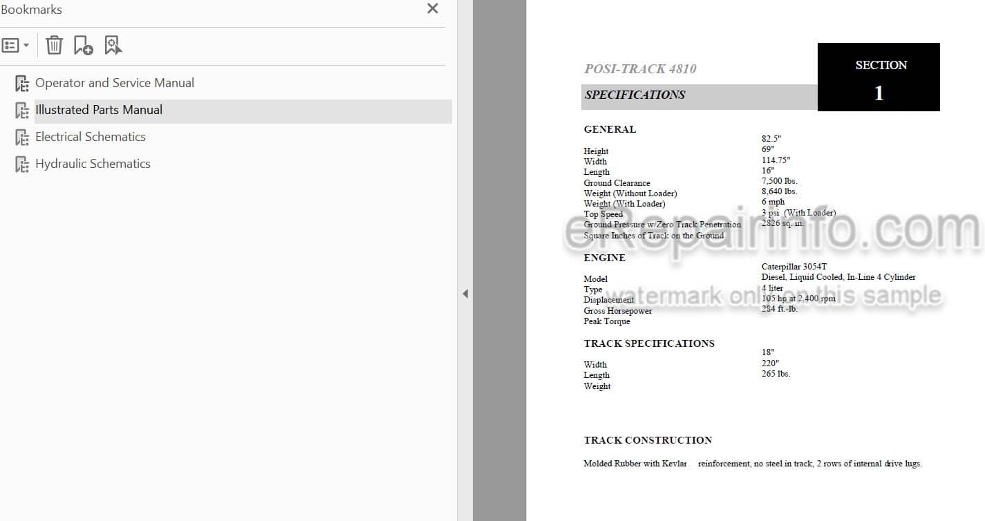 Photo 4 - ASV 4810 Posi Track Operator Service Parts Manual Loader 0310-657