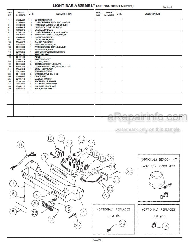 Photo 6 - ASV RC30 RC50 RC60 Service Operation Maintenance Parts Manual Compact Track Loader 0200-373