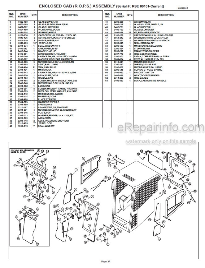 Photo 4 - ASV RC50 RC60 Posi Track Service Parts Operation Maintenance Manual Compact Track Loader 2030-184