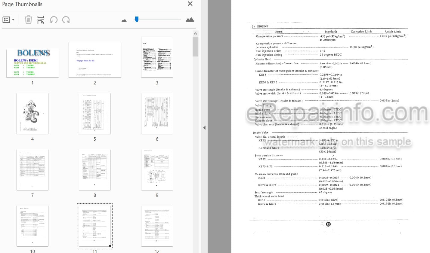 Photo 4 - Bolens Iseki TX100 TX1000F TX1300F TX1500 TX1500F G152 G154 G172 G174 Service Manual Tractor