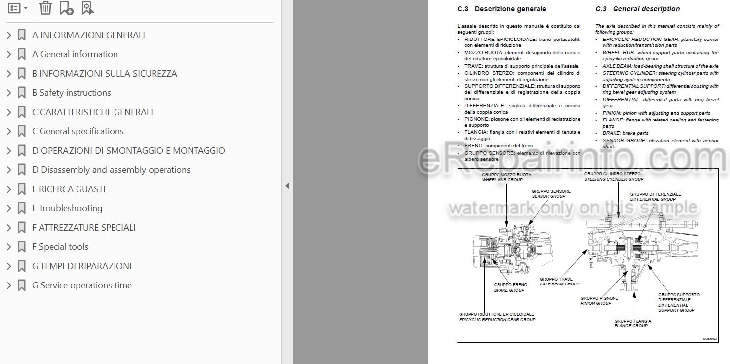 Photo 3 - Carraro 20.26 20.26FR Repair Manual Front Axle AB10173