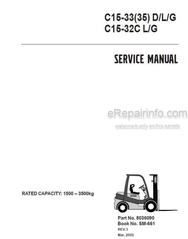 Photo 5 - Clark C15-33 C15-35 D L G C15-32C L G Service Manual Forklift SM661