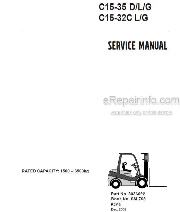 Photo 5 - Clark C15-35 D L G C15-32C L G Service Manual Forklift SM709