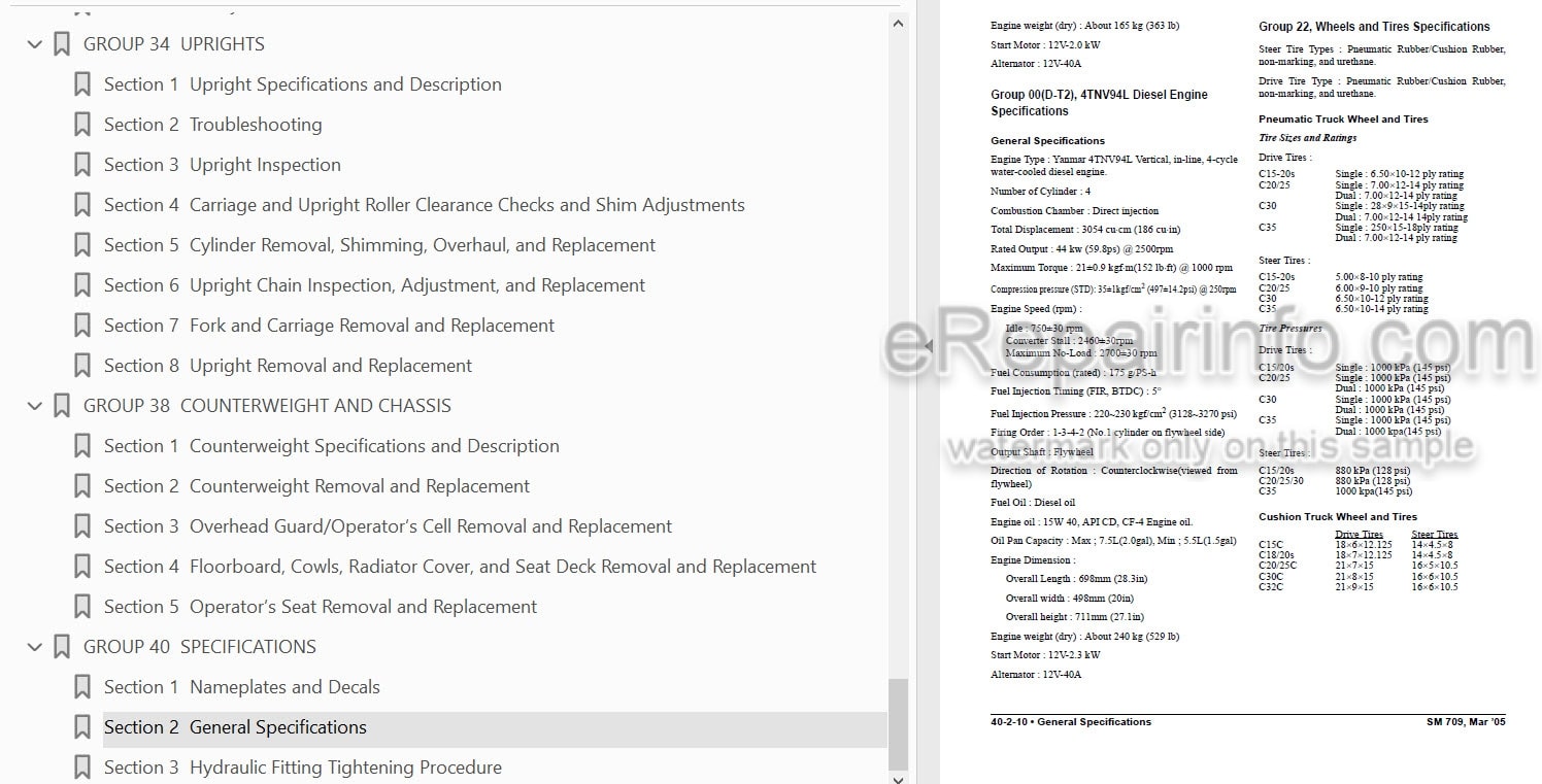 Photo 4 - Clark C15-35 D L G C15-32C L G Service Manual Forklift SM709