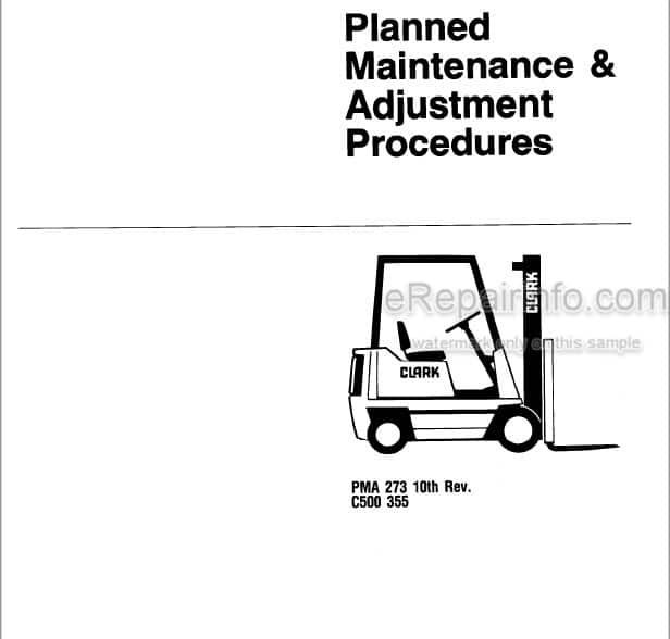 Photo 5 - Clark C500 355 Maintenance And Adjustment Manual Forklift 1023-Z