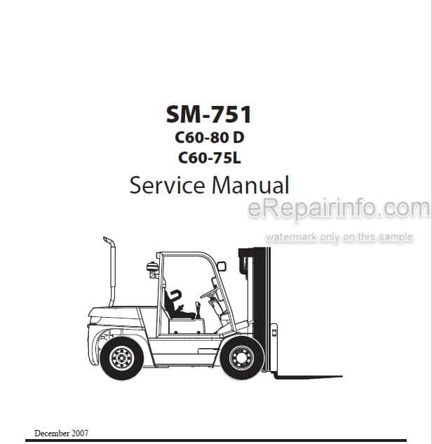 Photo 5 - Clark C60-80D C60-75L Service Manual Forklift SM751