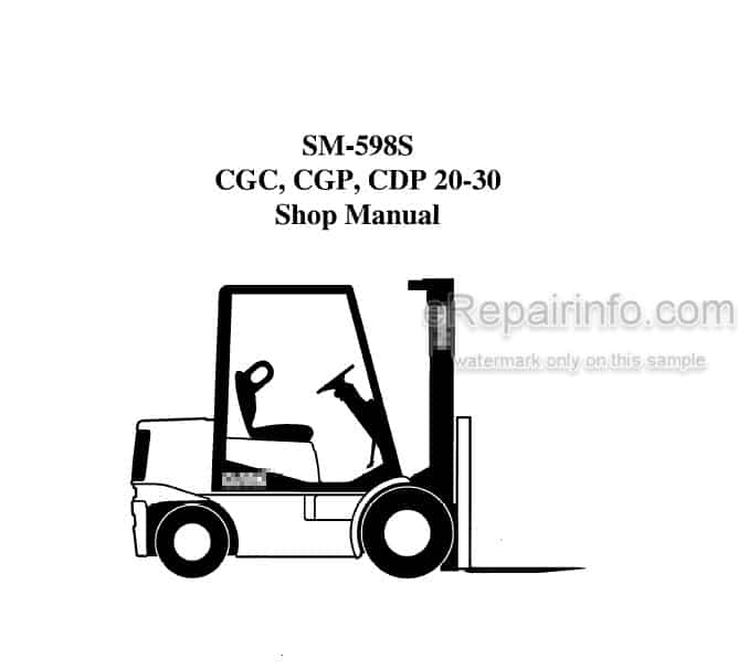Photo 5 - Clark CGC20-30 CGP20-30 CDP20-30 Service Manual Forklift SM598S