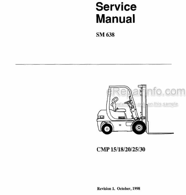 Photo 4 - Clark CMP15 CMP18 CMP20 CMP25 CMP30 Service Manual Forklift SM638