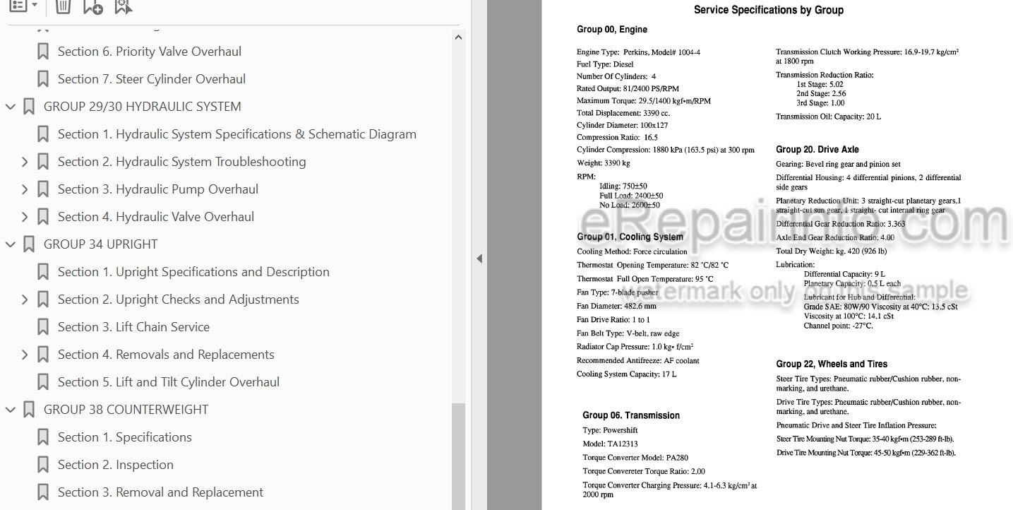 Photo 3 - Clark CMP50 CMP60 CMP70 Service Manual Forklift SM649