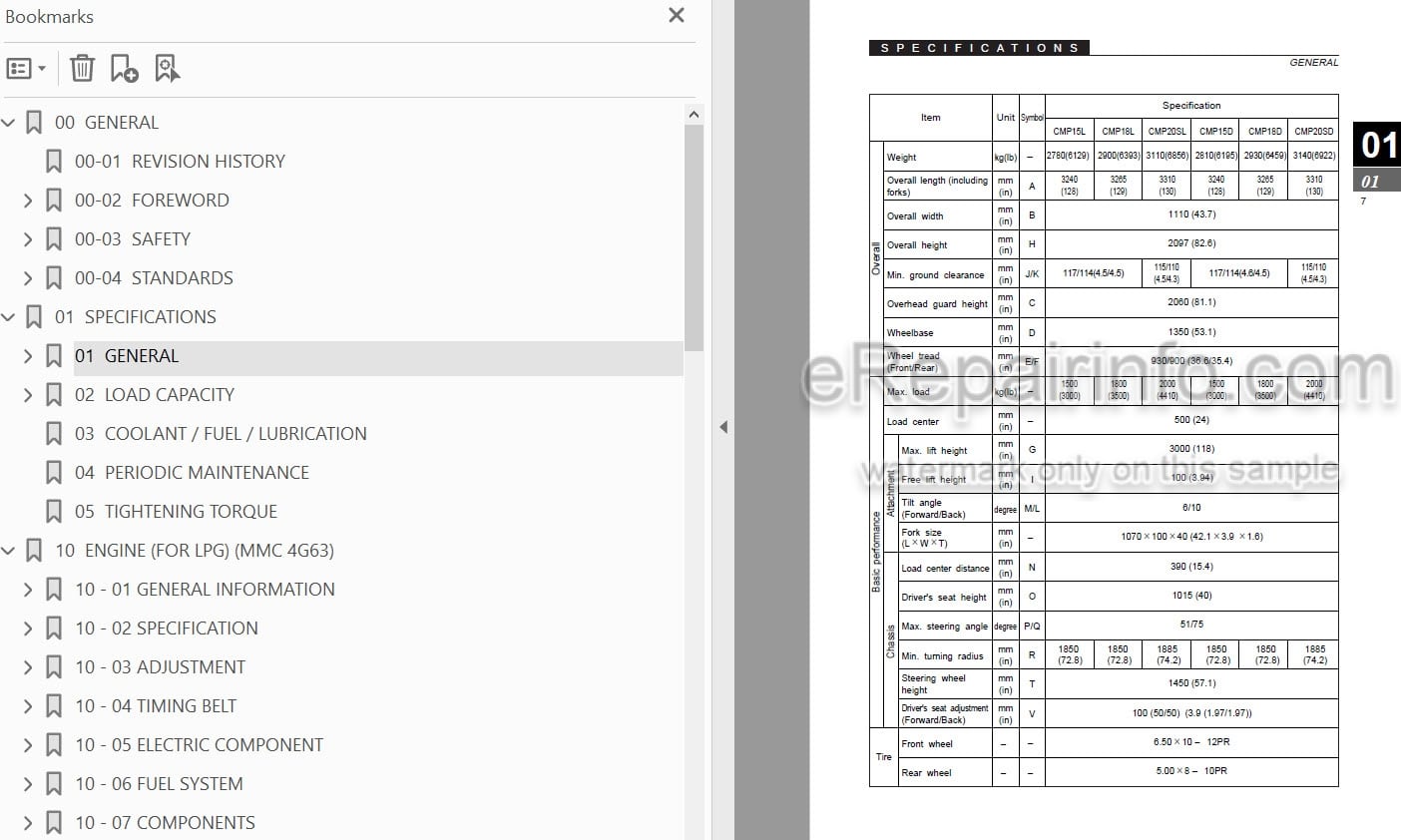Photo 4 - Clark CPM15-20SD CMP15-20SL Service Manual Forklift SM710