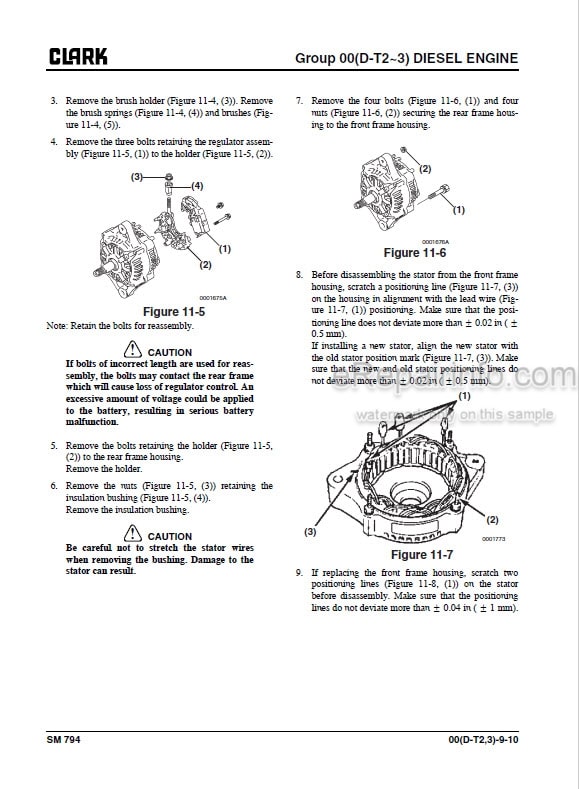 Photo 6 - Clark CQ20 CQ25 CQ30 CQ20D CQ25D CQ30D CQ20L CQ25L CQ30L Service Manual Forklift SM794