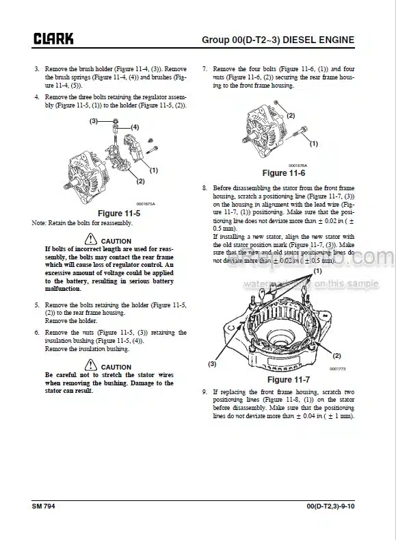 Photo 6 - Clark CQ20 CQ25 CQ30 CQ20D CQ25D CQ30D CQ20L CQ25L CQ30L Service Manual Forklift SM794