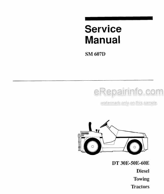 Photo 5 - Clark DT30E DT50E DT60E Service Manual Diesel Towing Tractor SM607D
