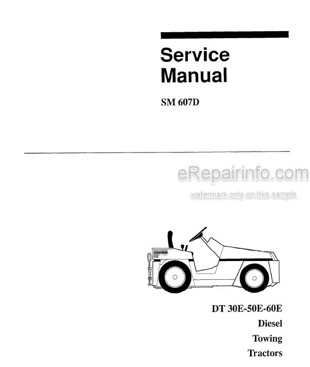 Photo 5 - Clark DT30E DT50E DT60E Service Manual Diesel Towing Tractor SM607D