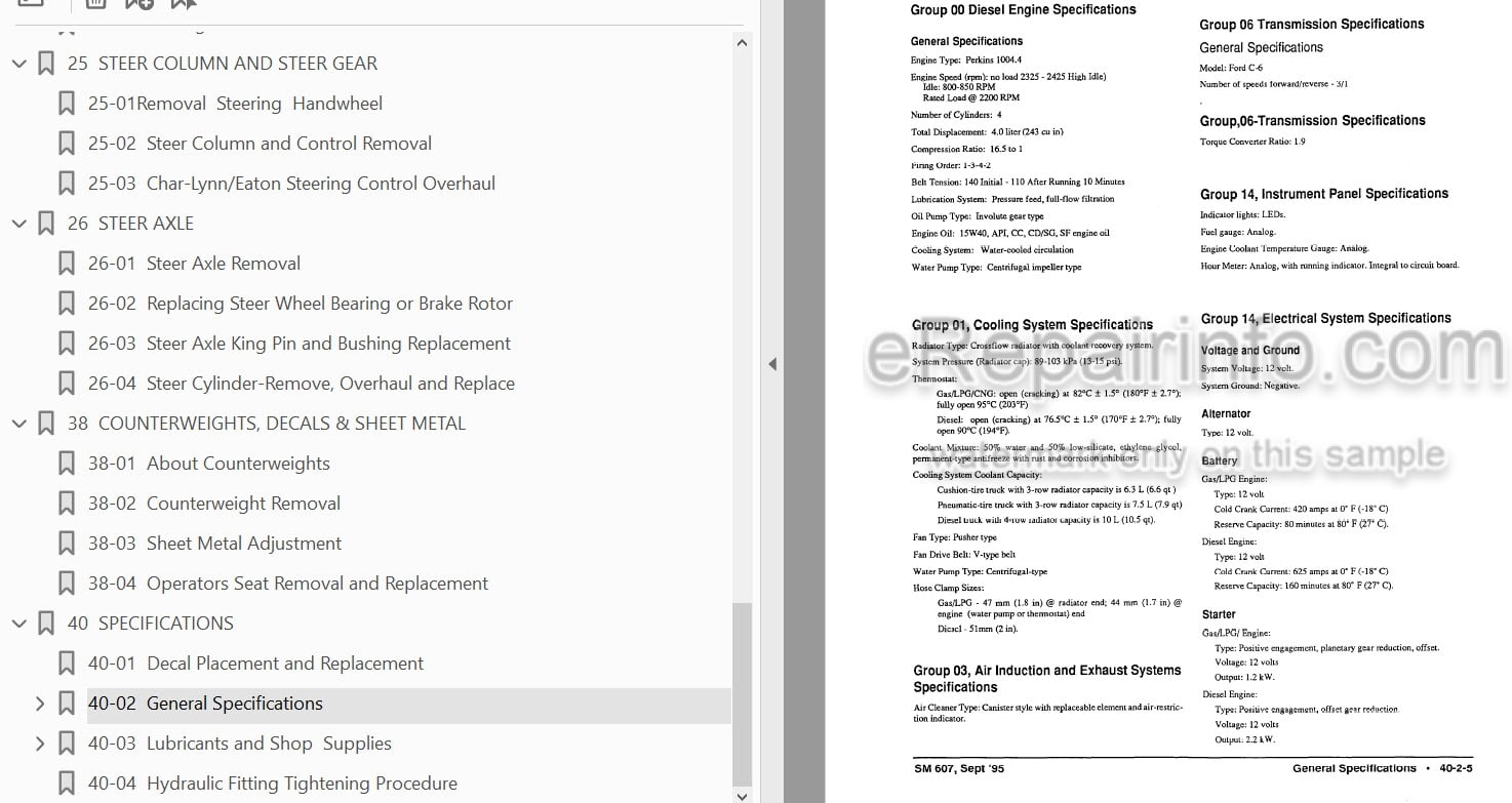 Photo 4 - Clark DT30E DT50E DT60E Service Manual Diesel Towing Tractor SM607D