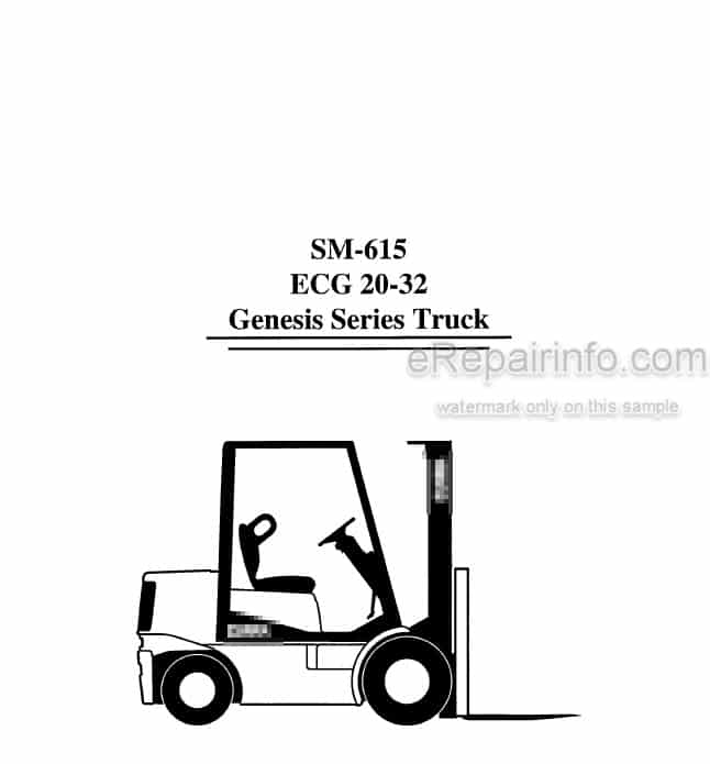 Photo 4 - Clark ECG20-32 Genesis Series Service Manual Forklift Truck SM615