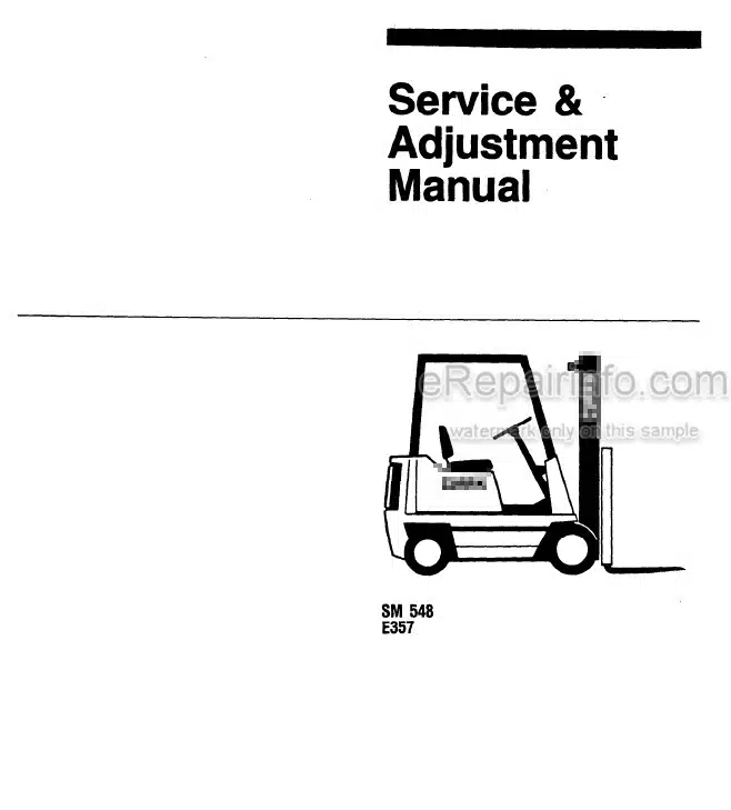 Photo 4 - Clark ECS17-30 Service And Adjustment And High Performance Supplement Manual Forklift SM548H