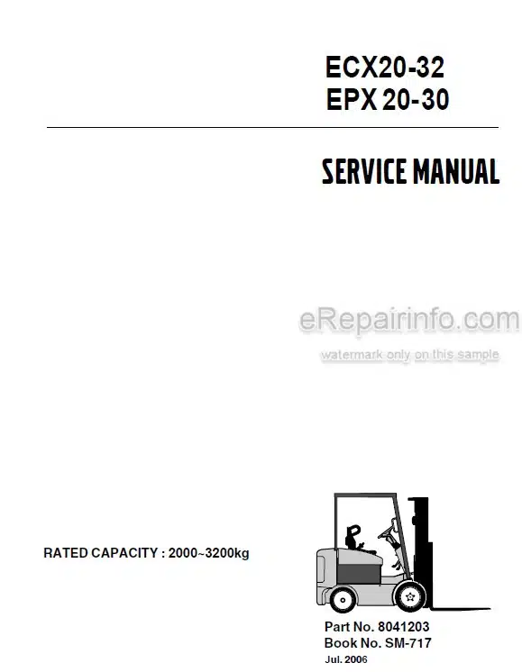 Photo 5 - Clark ECX20-32 EPX20-30 Service Manual Forklift SM717