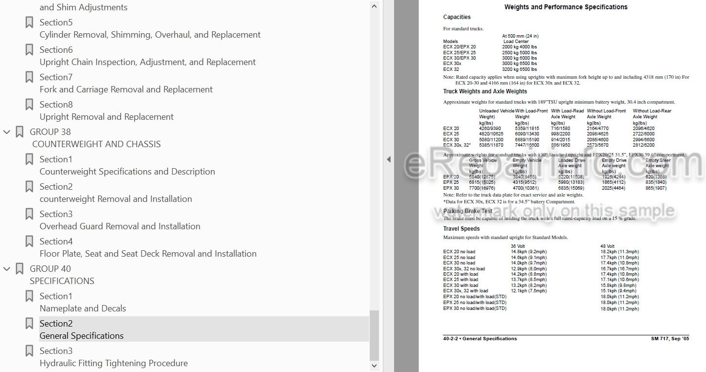 Photo 4 - Clark ECX20-32 EPX20-30 Service Manual Forklift SM717