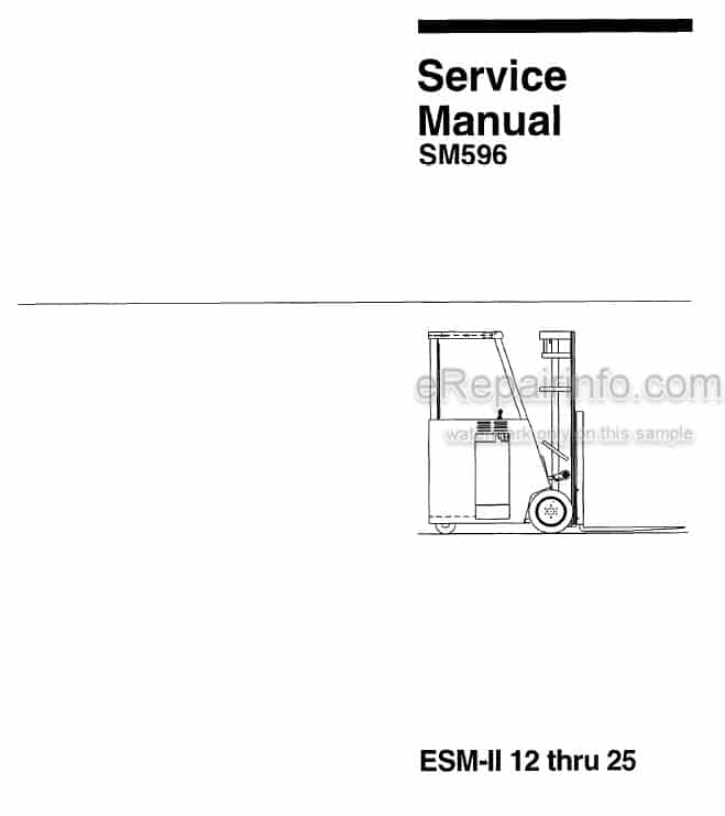 Photo 5 - Clark ESM12 ESM15S ESM15 ESM17 ESM20 ESM22 ESM25 Service Manual Forklift SM596