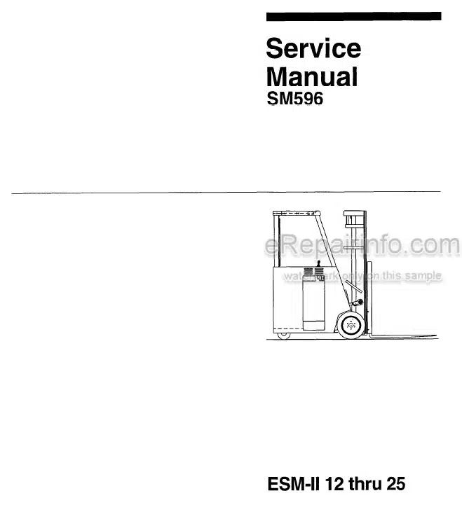 Photo 5 - Clark ESM12 ESM15S ESM15 ESM17 ESM20 ESM22 ESM25 Service Manual Forklift SM596