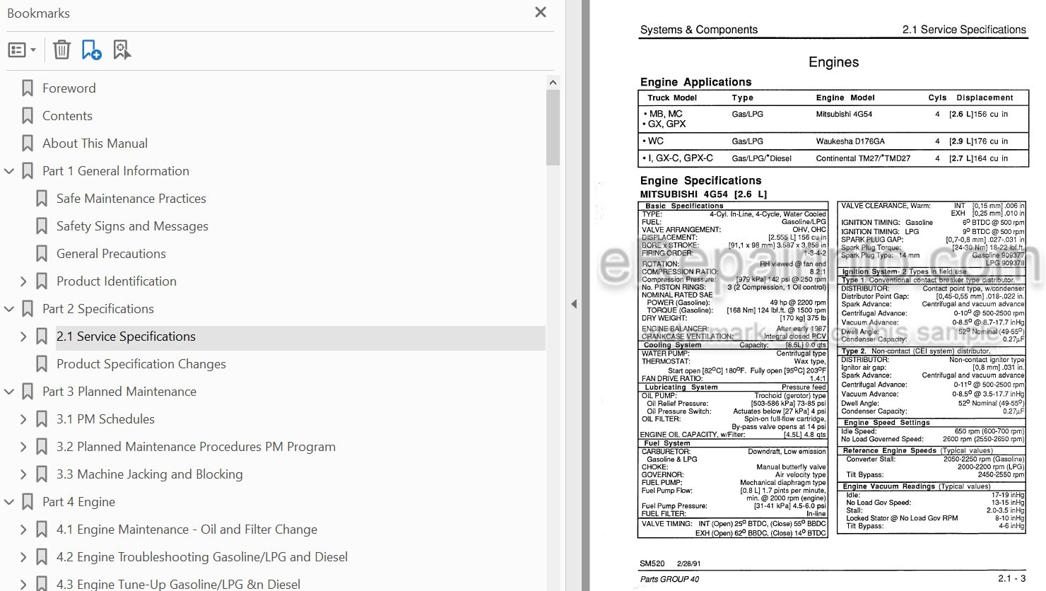 Photo 4 - Clark GCS GPS Service Manual Forklift SM520R