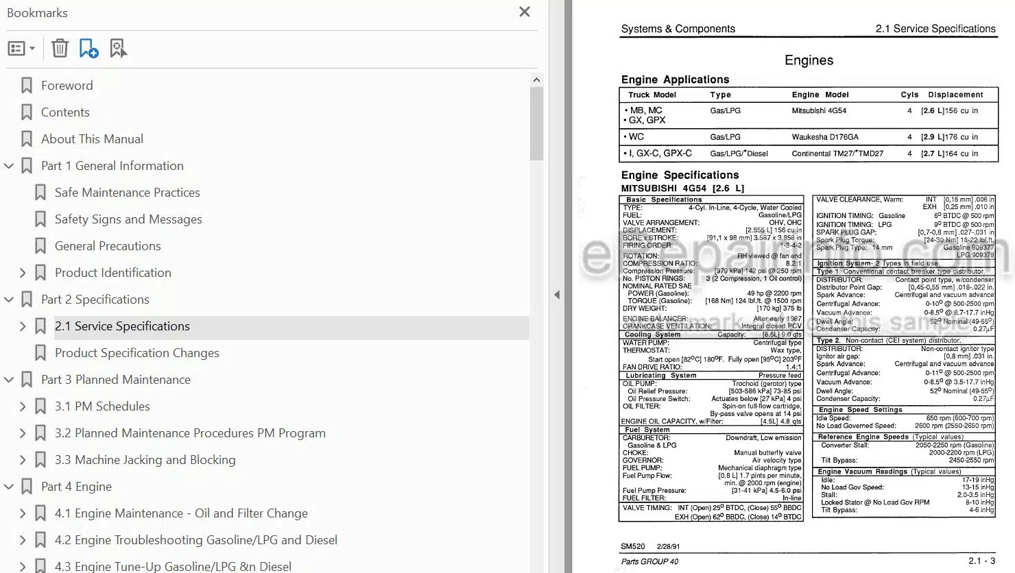 Photo 4 - Clark GCS GPS Service Manual Forklift SM520R