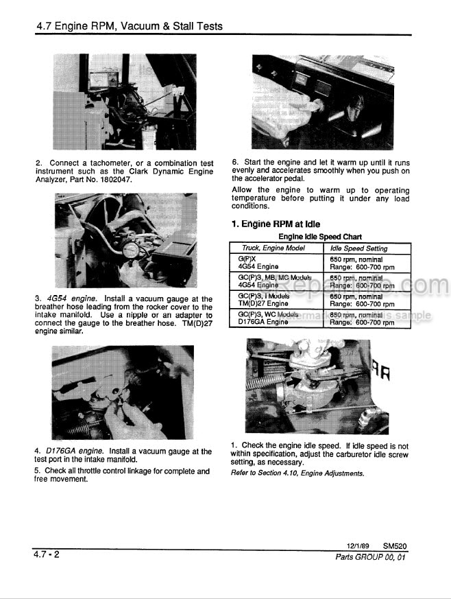 Photo 1 - Clark GCS GPS Service Manual Forklift SM520R