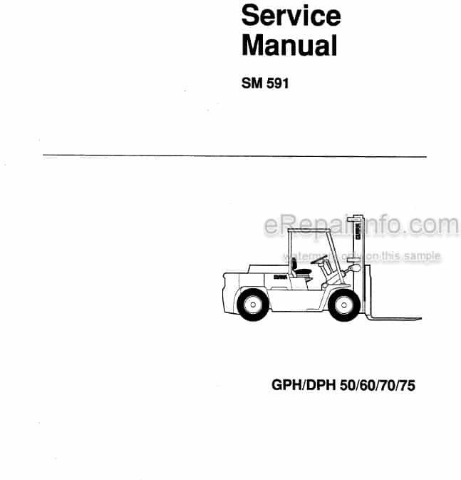 Photo 4 - Clark GPH50 GPH60 GPH70 GPH75 DPH50 DPH60 DPH75 Service Manual Forklift SM591