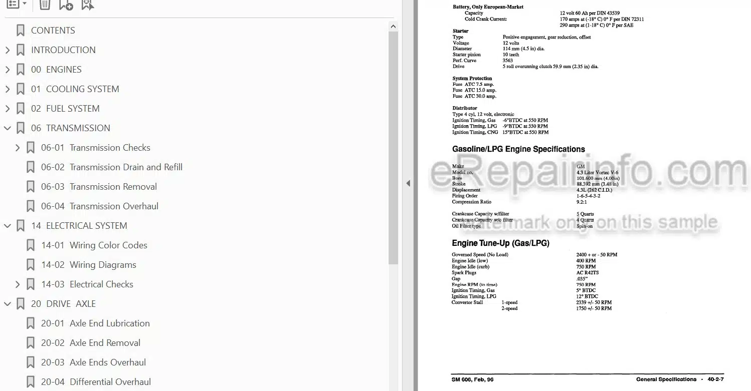 Photo 4 - Clark GPX35 GPX40 GPX50E Service Manual Forklift SM606