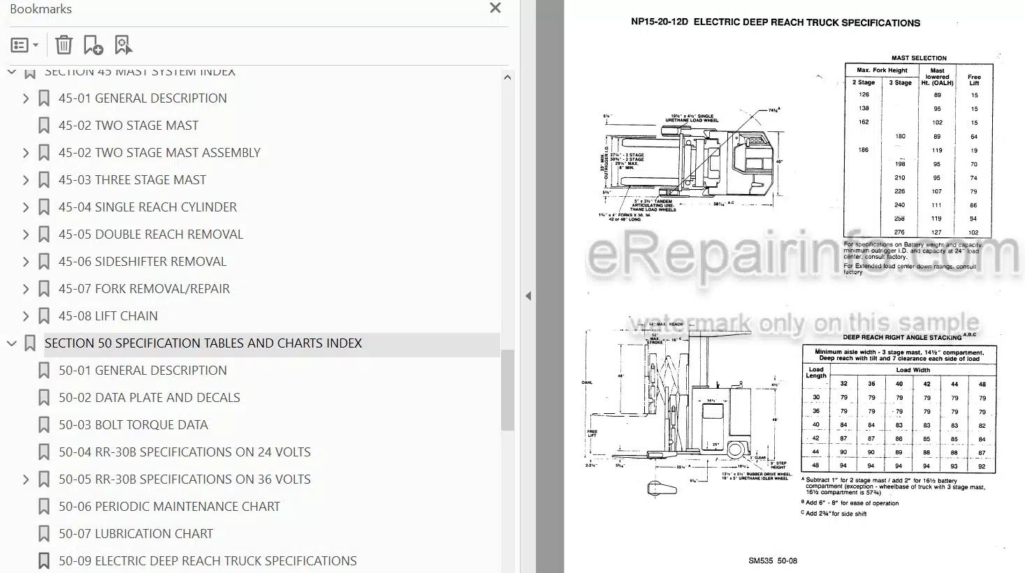 Photo 4 - Clark NP15 NP20 NP12D Service Manual Forklift SM535