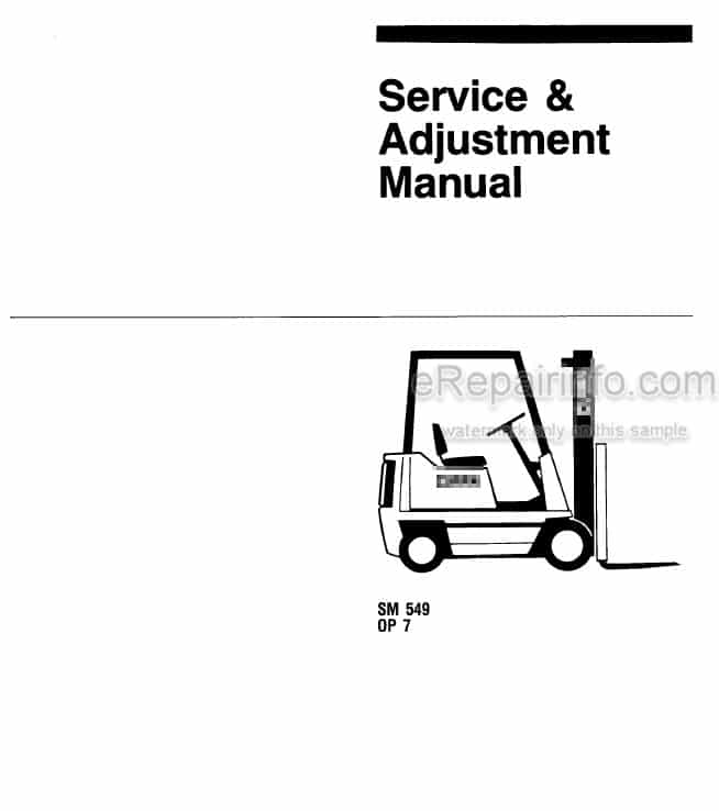 Photo 4 - Clark OP7 Service And Adjustment Manual Forklift SM549
