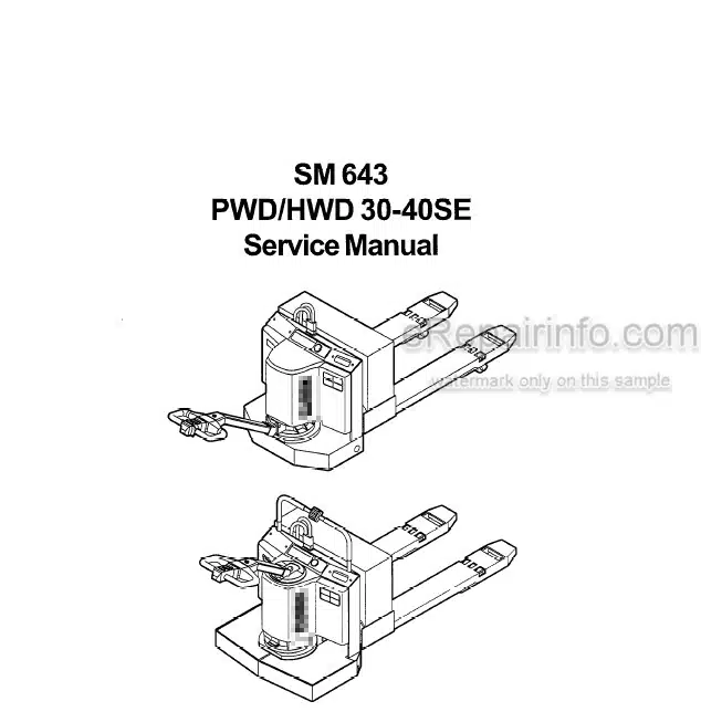Photo 4 - Clark PWD30-40SE HWD30-40SE Service Manual Forklift SM643