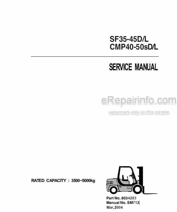 Photo 5 - Clark SF35-45D L CMP40-50SD L Service Manual Forklift