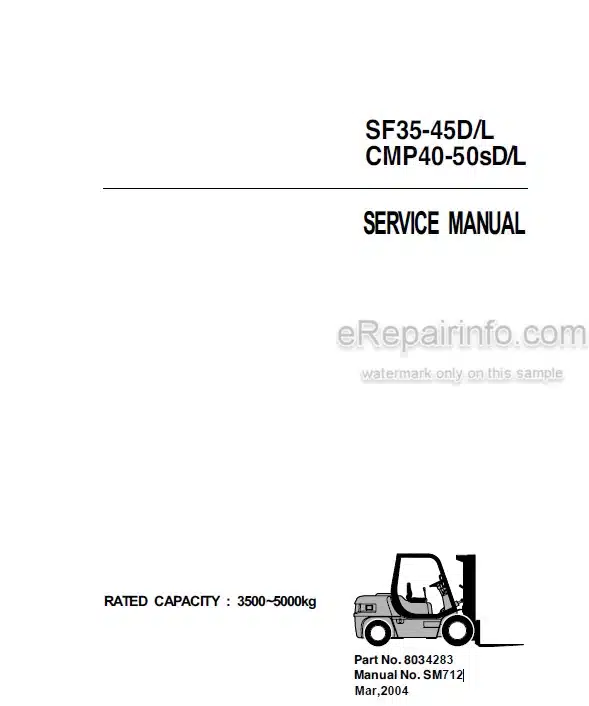Photo 5 - Clark SF35-45D L CMP40-50SD L Service Manual Forklift