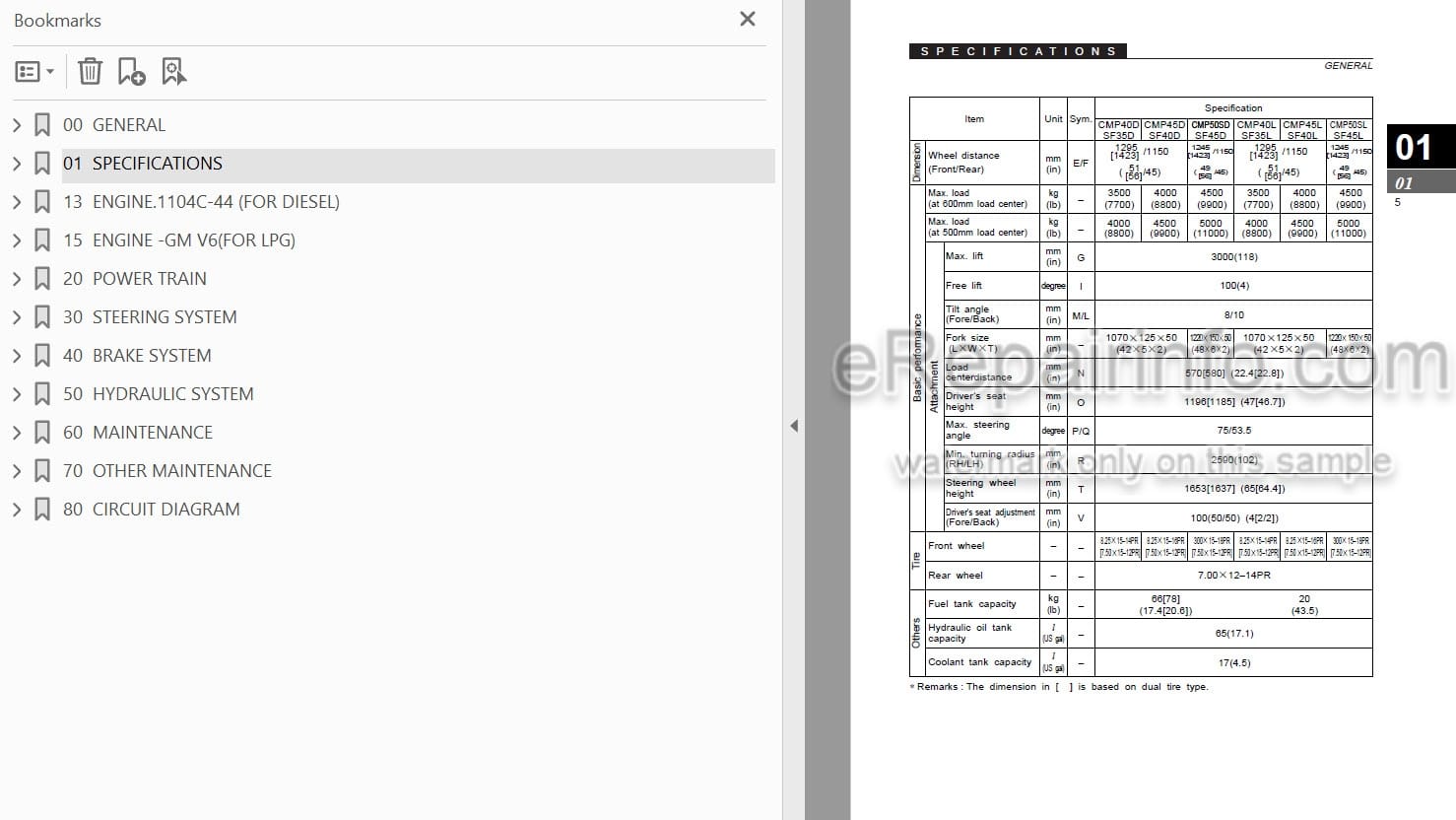 Photo 4 - Clark SF35-45D L CMP40-50SD L Service Manual Forklift