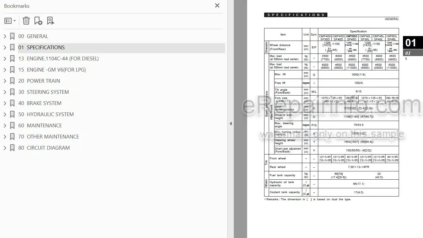 Photo 4 - Clark SF35-45D L CMP40-50SD L Service Manual Forklift