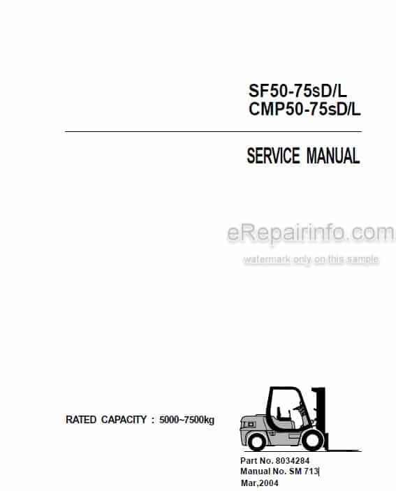 Photo 5 - Clark SF50-75SD L CMP50-75SD L Service Manual Forklift
